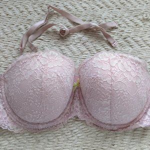 Victorias Secret Dream Angels Multi-Way Baby Pink Lace Bra 34DD EUC